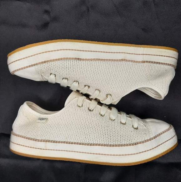 UGG CLAUDI Lace up Sneaker White 9 - Picture 4 of 7